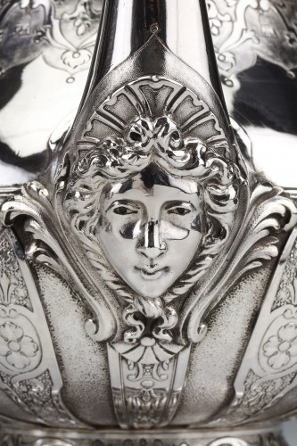 Cardeilhac - Service thé café en argent massif XIXe modèle Mascarons - Napoléon III