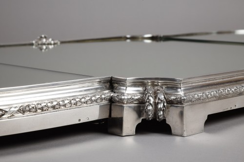 A. Aucoc - Table centerpiece in three solid silver parts L. XVI - XIXth - Antique Silver Style Napoléon III