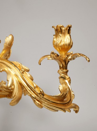 Paire de candelabres en bronze dore Napoleon III  - Napoléon III