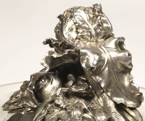 Antiquités - Puiforcat - Soup tureen on its display stand in solid silver XIXe 