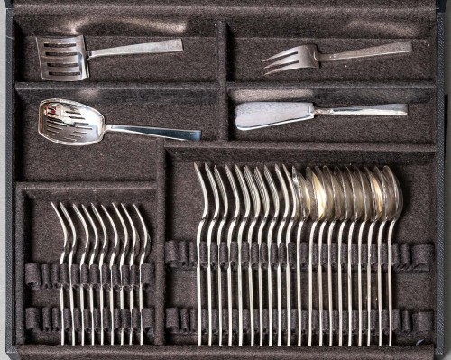Antique Silver  - Jean Tetard - Silver cutlery set 154 pieces art deco