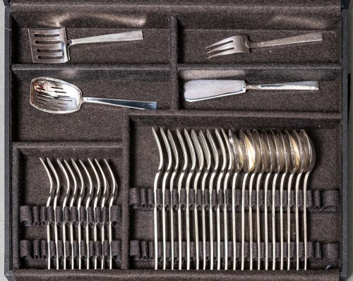 Antique Silver  - Jean Tetard - Silver cutlery set 154 pieces art deco