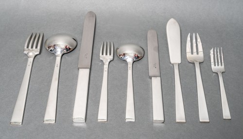 Jean Tetard - Silver cutlery set 154 pieces art deco - 
