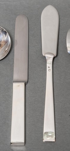Antiquités - Jean Tetard - Silver cutlery set 154 pieces art deco