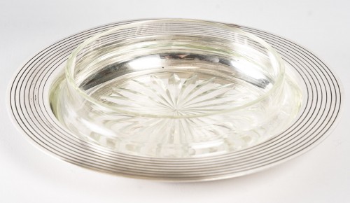 Argenterie et Orfèvrerie  - Puiforcat - Beurrier couvert en argent massif époque Art Deco