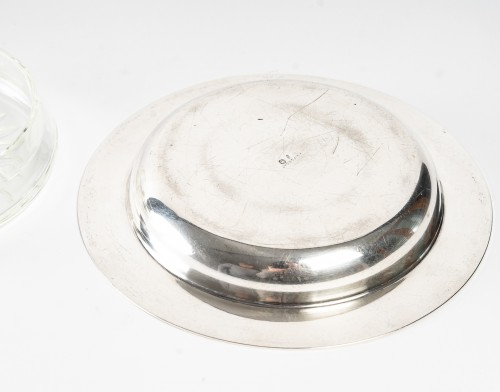 Antiquités - Puiforcat - Beurrier couvert en argent massif époque Art Deco