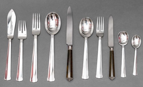 Robert Linzeler - Silver cutlery set 123 pieces circa1930 - Antique Silver Style Art Déco
