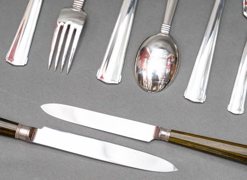 Robert Linzeler - Silver cutlery set 123 pieces circa1930 - 