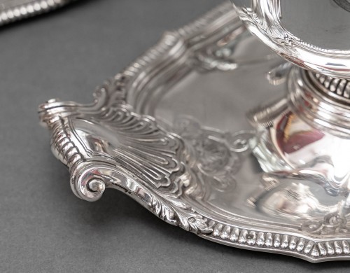 Lapparra Gabriel - Pair Of Sauceboats On Tray In Sterling Silver  - 
