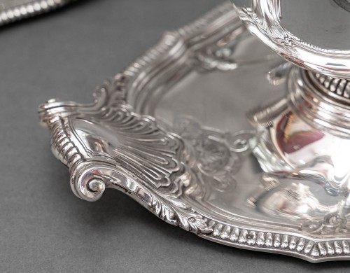 Lapparra &amp;  Gabriel - Pair Of Sauceboats On Tray In Sterling Silver  - 