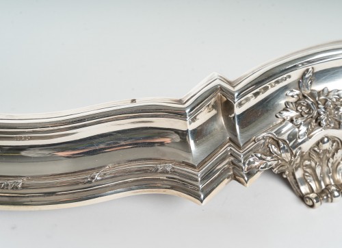 Antiquités - Tetard - Surtout de table ovale en argent vers 1880