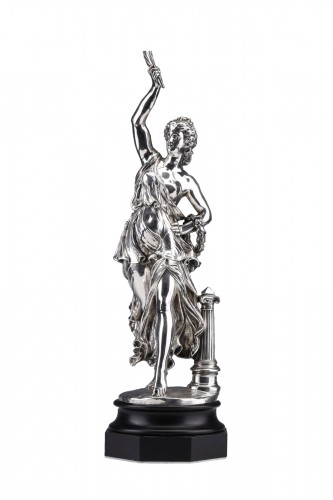 Jacques Léonard Maillet (1823-1894) - Allegorical Statue In Sterling Silver  XIXe