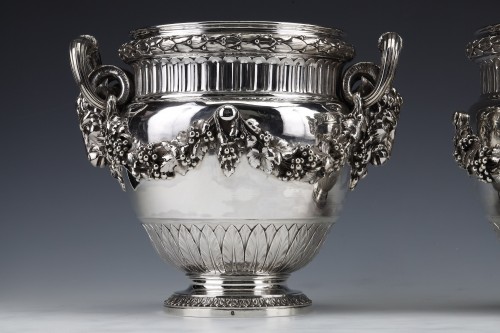 Bointaburet - Important Pair Of Coolers In Sterling Silver XIXe - silverware & tableware Style Napoléon III