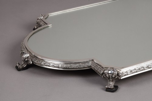 Surtout de table miroir une partie en bronze argenté XIXe - Argenterie et Orfèvrerie Style Napoléon III