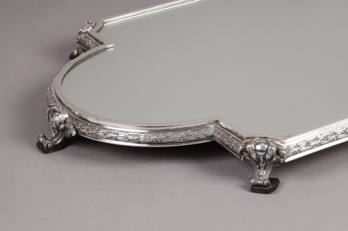 Argenterie et Orfèvrerie  - Surtout de table miroir une partie en bronze argenté XIXe