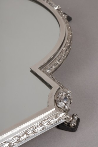 XIXe siècle - Surtout de table miroir une partie en bronze argenté XIXe
