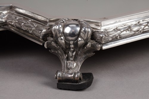 Surtout de table miroir une partie en bronze argenté XIXe - Napoléon III