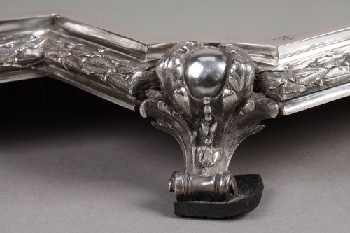 Napoléon III - Surtout de table miroir une partie en bronze argenté XIXe