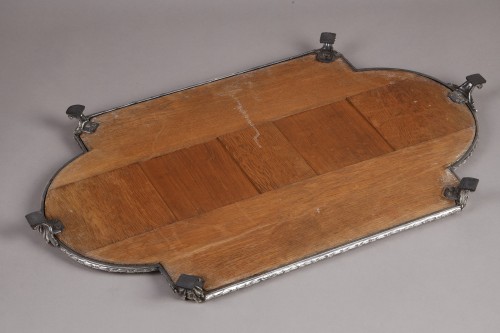 Antiquités - Surtout de table miroir une partie en bronze argenté XIXe