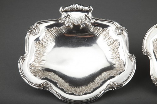 Bointaburet - Pair of solid silver displays from the late 19th  - Antique Silver Style Napoléon III