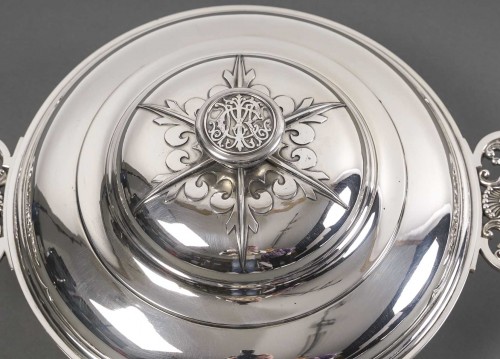 Cardeilhac - Covered vegetable dish in solid silver mascaron 19th - Napoléon III