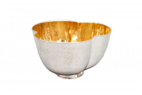 Cleto Munari - Bowl in solid silver and vermeil after Joseph Hoffmann