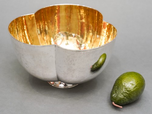 Cleto Munari - Bowl in solid silver and vermeil after Joseph Hoffmann - Antique Silver Style 50