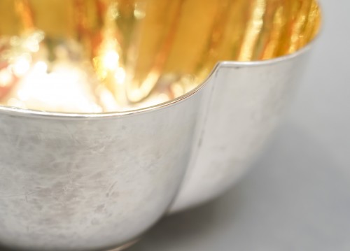 Antique Silver  - Cleto Munari - Bowl in solid silver and vermeil after Joseph Hoffmann