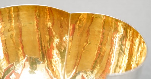 Cleto Munari - Bowl in solid silver and vermeil after Joseph Hoffmann - 