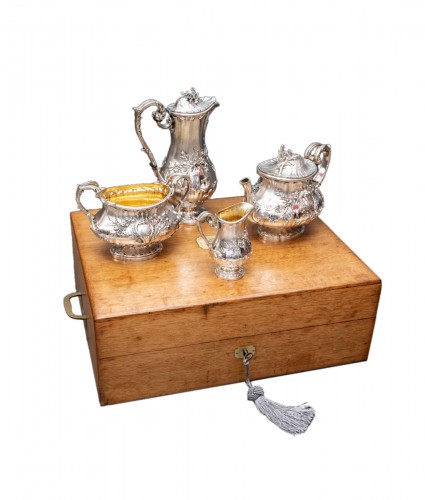 Charles Nicolas Odiot - A tea coffee 4 pieces in silver in its box