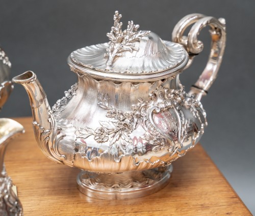 Charles Nicolas Odiot – Service The café 4 pièces en argent dans son coffre - Argenterie et Orfèvrerie Style Années 50-60