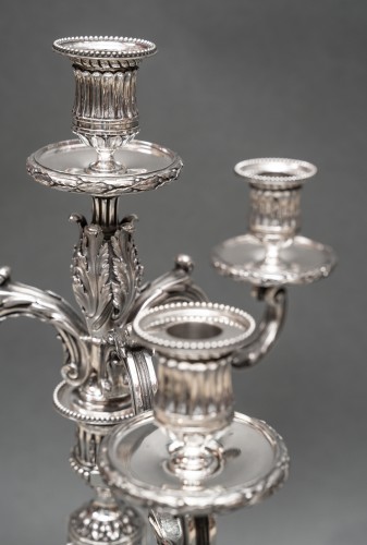 Gaston Signard - Paire de candélabres en argent massif début XXe - Argenterie et Orfèvrerie Style 