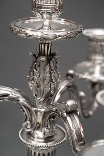 Argenterie et Orfèvrerie  - Gaston Signard - Paire de candélabres en argent massif début XXe