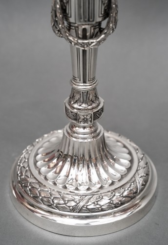 Gaston Signard - Paire de candélabres en argent massif début XXe - Emmanuel Redon Silver Fine Art