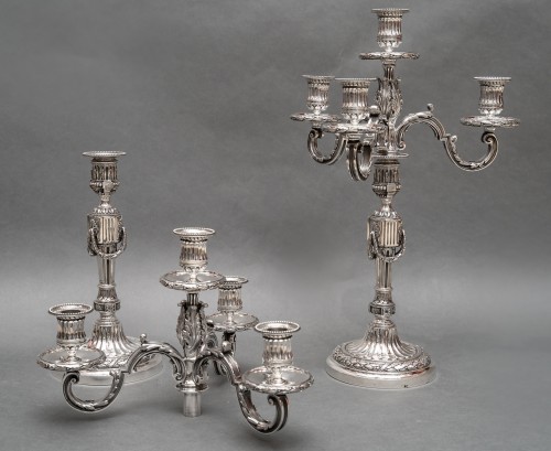 Gaston Signard - Paire de candélabres en argent massif début XXe - 