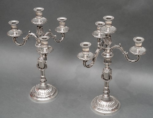  - Gaston Signard - Paire de candélabres en argent massif début XXe