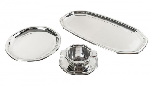 Jean E. Puiforcat - Solid silver platter set circa 1925