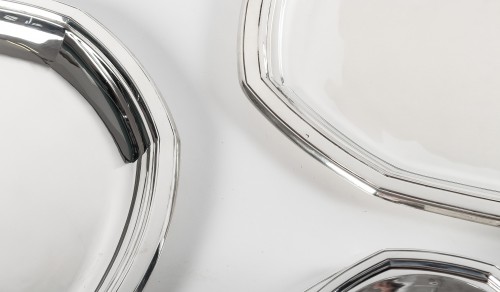 20th century - Jean E. Puiforcat - Solid silver platter set circa 1925