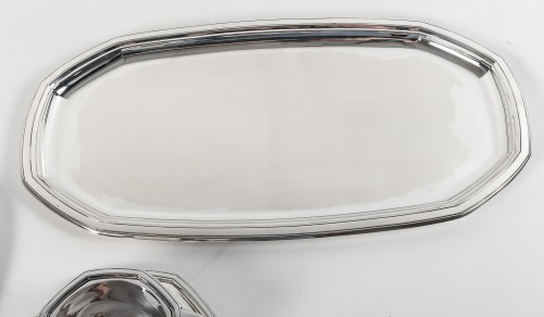 Jean E. Puiforcat - Solid silver platter set circa 1925 - Art Déco