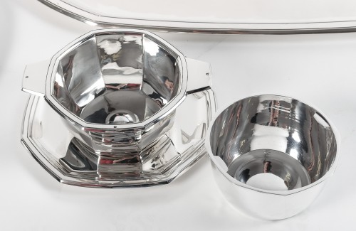 Art Déco - Jean E. Puiforcat - Solid silver platter set circa 1925