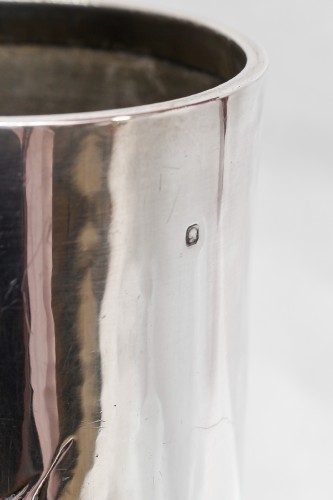 Art nouveau - Edmond Tetard– Vase aux chardons Argent massif époque