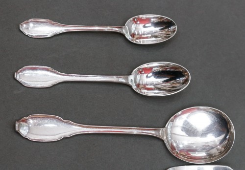 Lagriffoul and laval - sterling silver flatware 152 pieces Minerve - silverware & tableware Style Art Déco