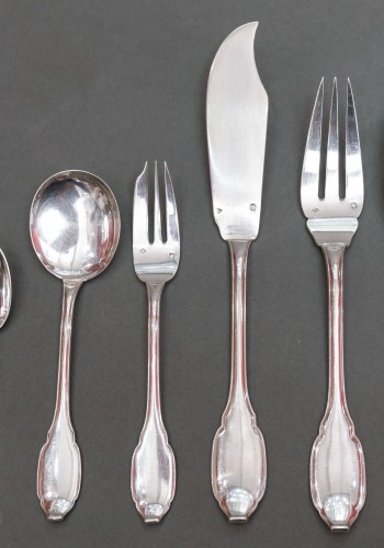 silverware & tableware  - Lagriffoul and laval - sterling silver flatware 152 pieces Minerve