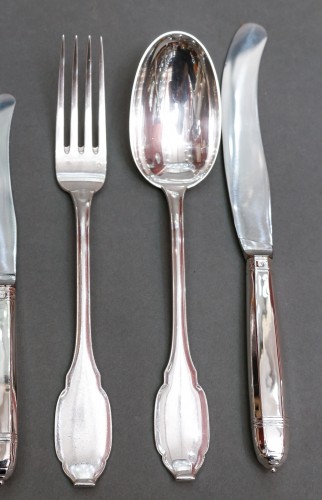 Lagriffoul and laval - sterling silver flatware 152 pieces Minerve - Art Déco