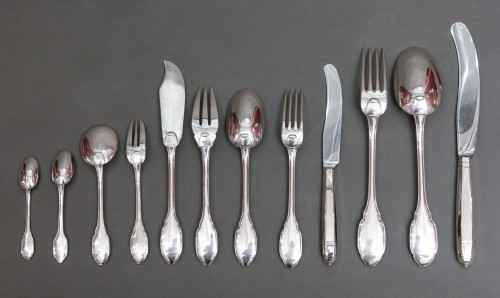 Art Déco - Lagriffoul and laval - sterling silver flatware 152 pieces Minerve