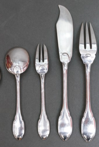 Antiquités - Lagriffoul and laval - sterling silver flatware 152 pieces Minerve