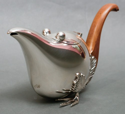 De Vecchi - Verseuse zoomorphe en argent massif époque Art déco - Argenterie et Orfèvrerie Style Art Déco