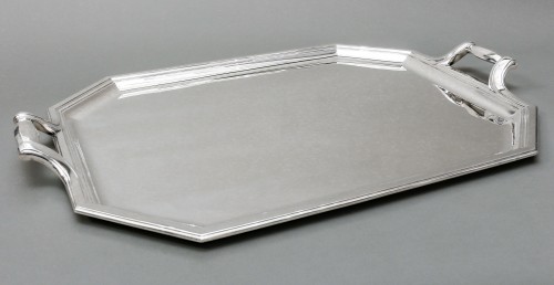 Tetard Frères - Plateau en argent massif Art déco vers 1930 - Emmanuel Redon Silver Fine Art