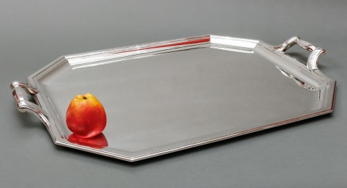 Antiquités - Tetard Frères - ART DECO solid silver tray circa 1930