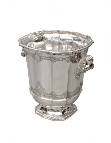  Important Silver Cooler by Roussel-Doutre 20th Century